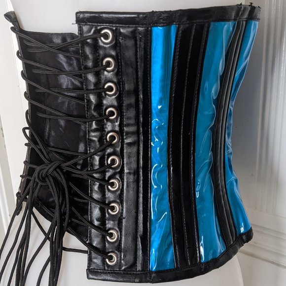 Cybergoth PVC Vinyl Corset Versatile Fashions Vintage 90s - Picture 8 of 14